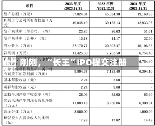 刚刚，“长王”IPO提交注册-第3张图片